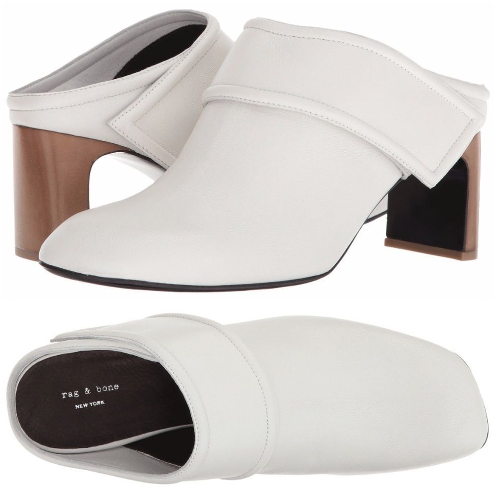 Rag & Bone Elliot Mid-Heel Leather Mule